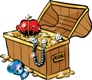 Treasure chest with lottery winning